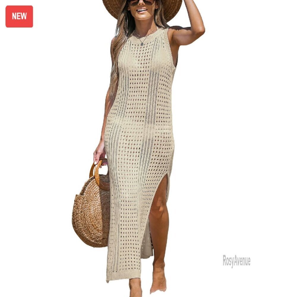 Sleeveless Cutout Bodycon Maxi Dress, Acrylic Fabric, Perfect for Summer